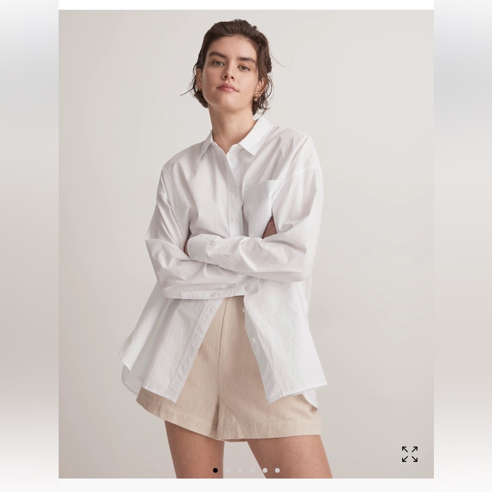 Madewell The Signature Poplin Oversized Shirt - small